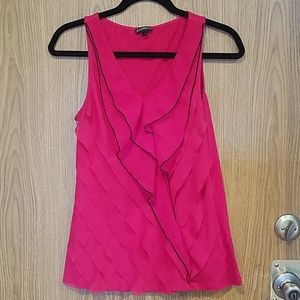Express red ruffle tank